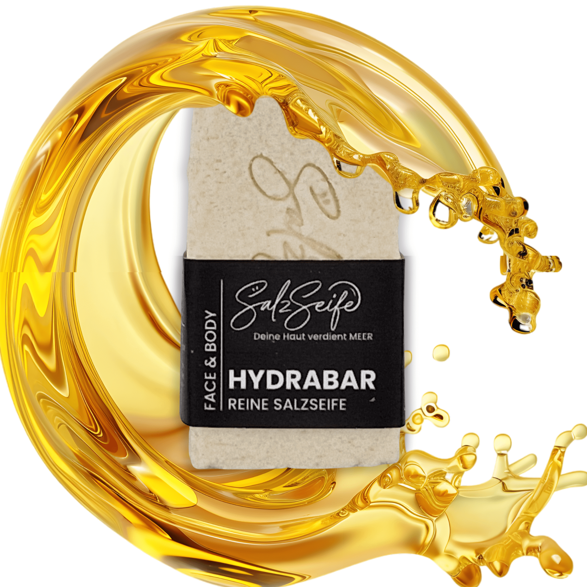 HydraBar Salzseife umhüllt von pflegenden Ölen und Olivenöl