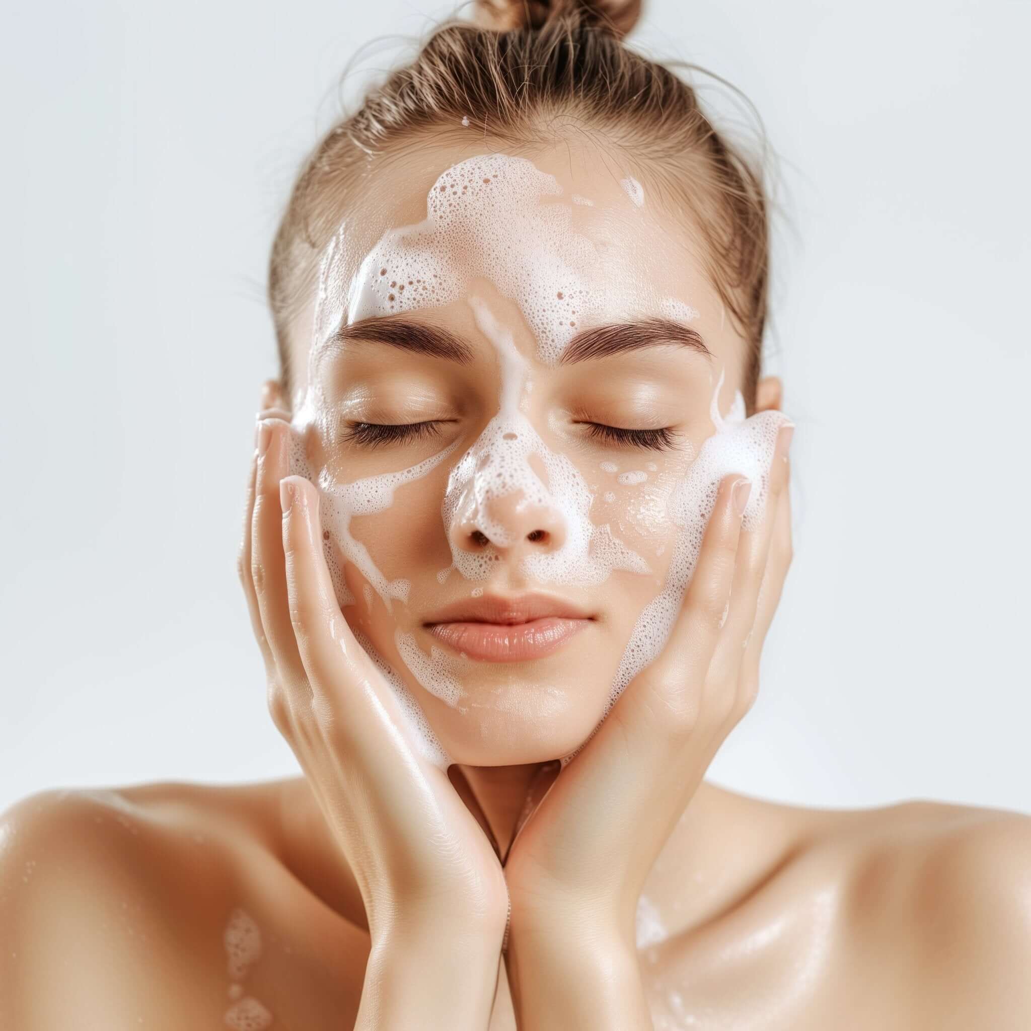 Sanfte Gesichtsreinigung mit der HydraBar Salzseife auf sensibler Haut