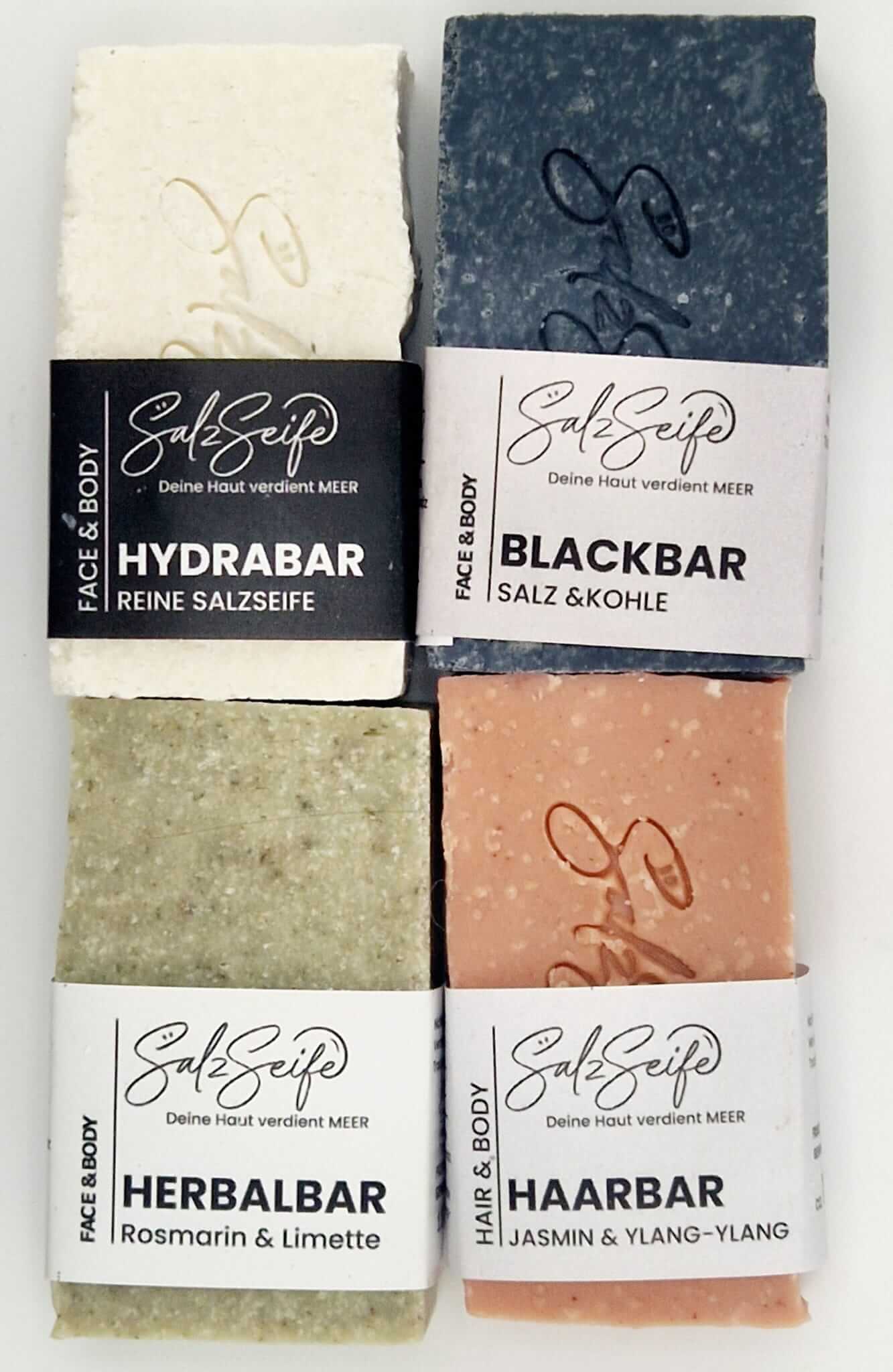 MixPack Naturseife Set mit vier Seifen im Flatlay