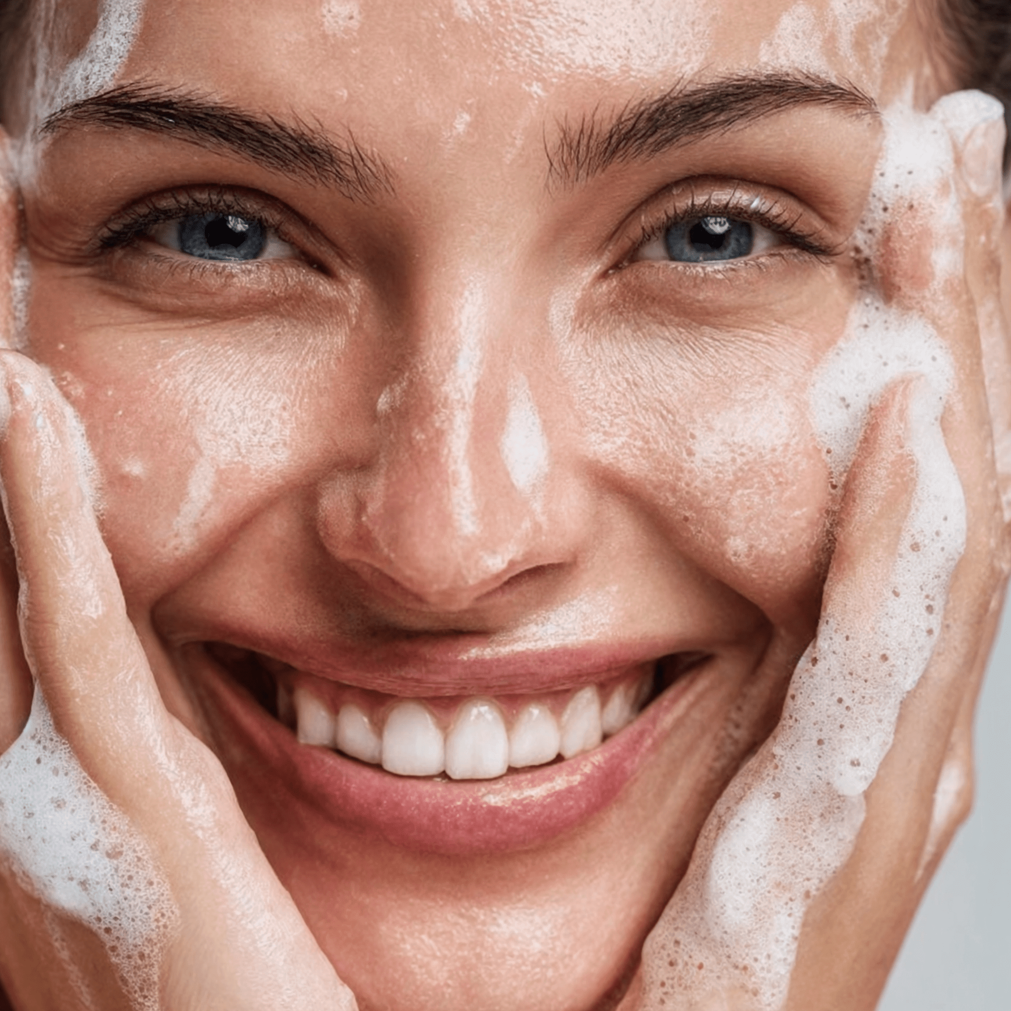 Porentiefe Reinigung mit HerbalBar Salzseife mit feinsten Kräutern, während der Gesichtsreinigung