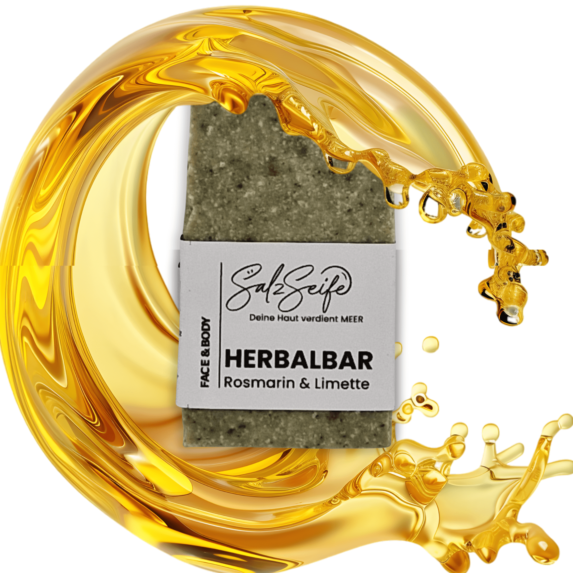 Detailfoto der HerbalBar Kräuterseife mit pflegenden Ölen